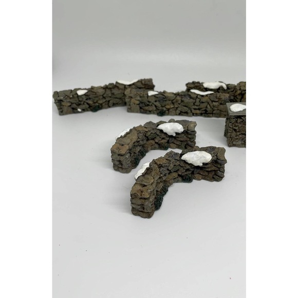 Lemax Village Collection colonial stone wall set of 10 #93304A 1999 NO BOX - Picture 2 of 5